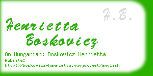 henrietta boskovicz business card